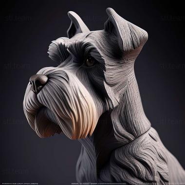 3D model Zwergschnauzer dog (STL)